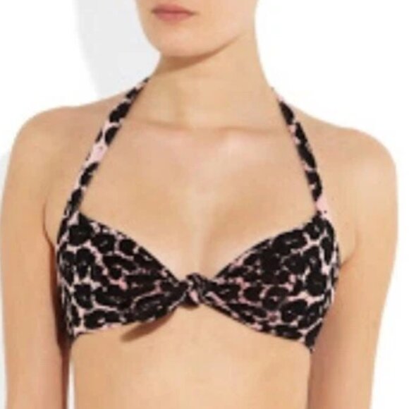 Agent Provocateur Tabby Bikini Bra Terry Pink Black Leopard Size 4 - Picture 2 of 6